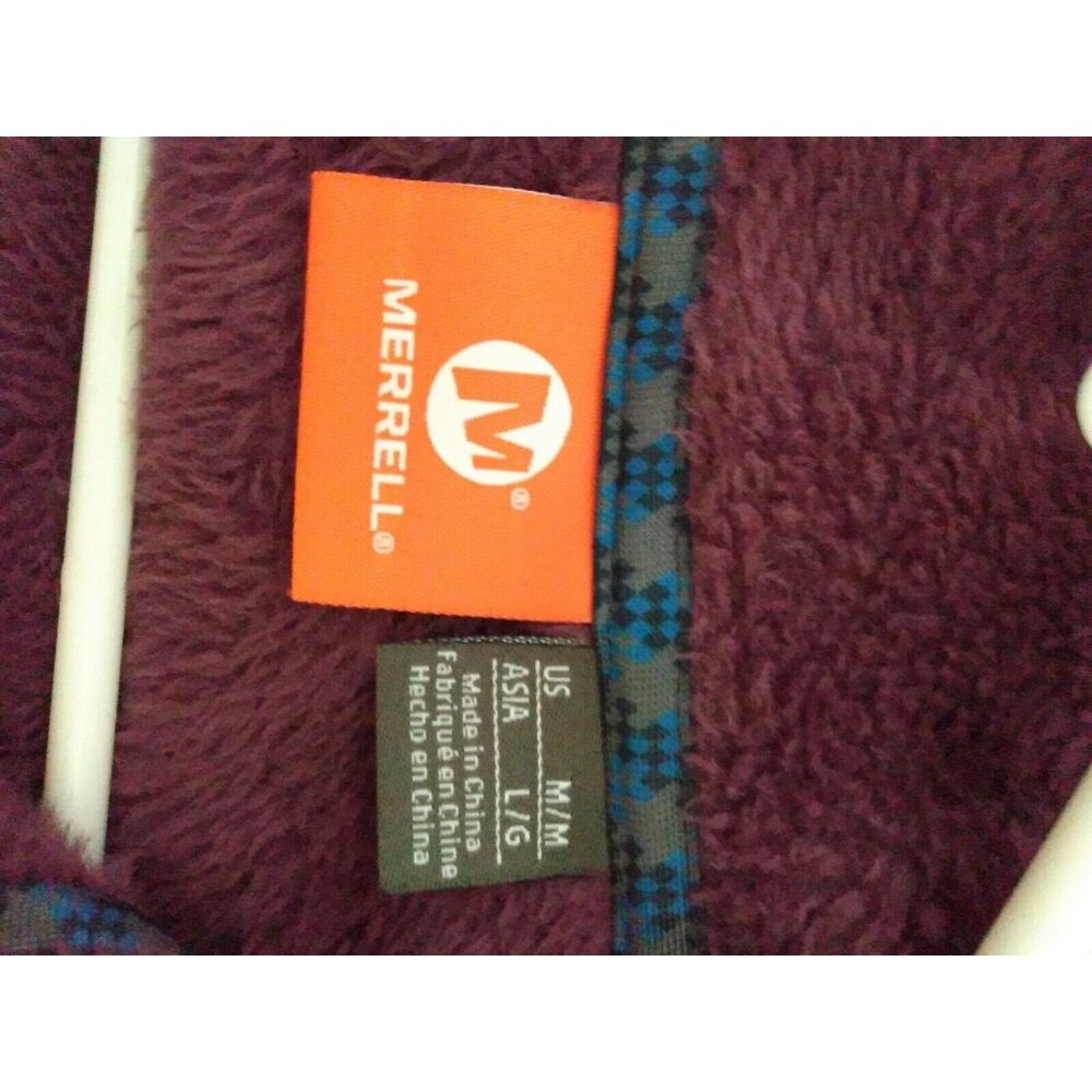 Merrell Jacket Women's M Mauve Fleece Poly Hooded Long Sleeve Full Zip - Picture 4 of 7